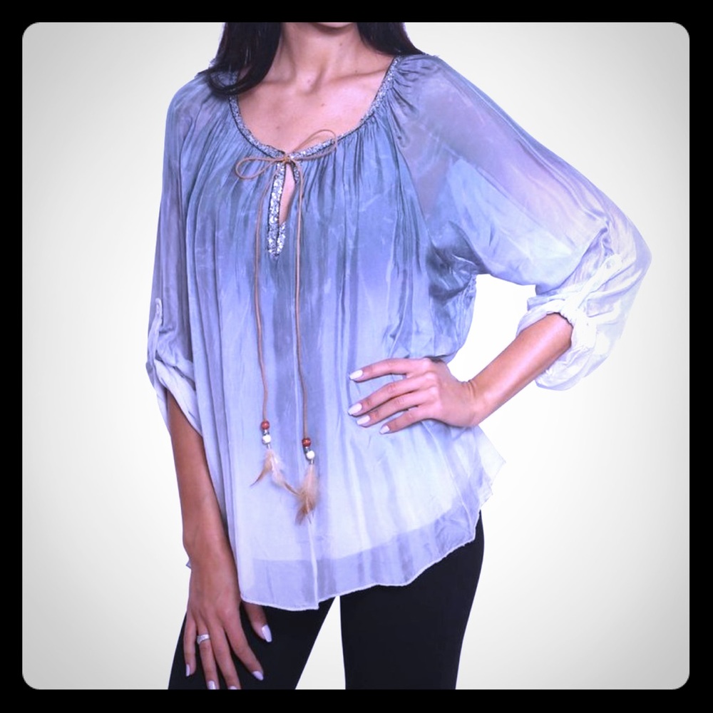 Scandal of Italy Adele Silk Ombré Blouse